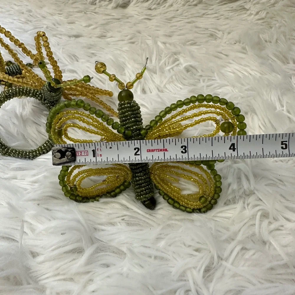 Pottery Barn 3 Piece Beaded Garden Bug Napkin‎ Holders